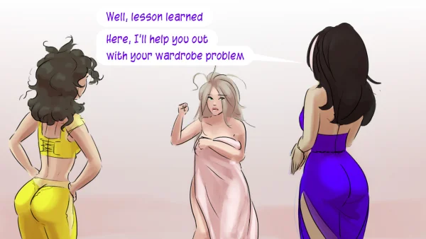 Cover: Path of the Genie part 2 over a sheer pink figure, Satin Minions comic.